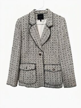 Bern and mort Black & White Tweed Bouclé Blazer Jacket-size 8